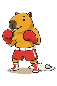 Gym Admin mascot Capi Boxing