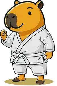 Gym Admin mascot Capi Karate
