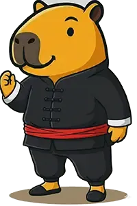 Gym Admin mascot Capi Kung Fu
