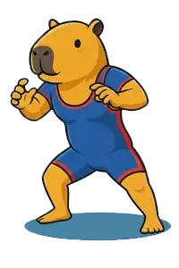 Gym Admin mascot Capi Wrestling