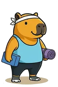 Gym Admin mascot Capi Yoga