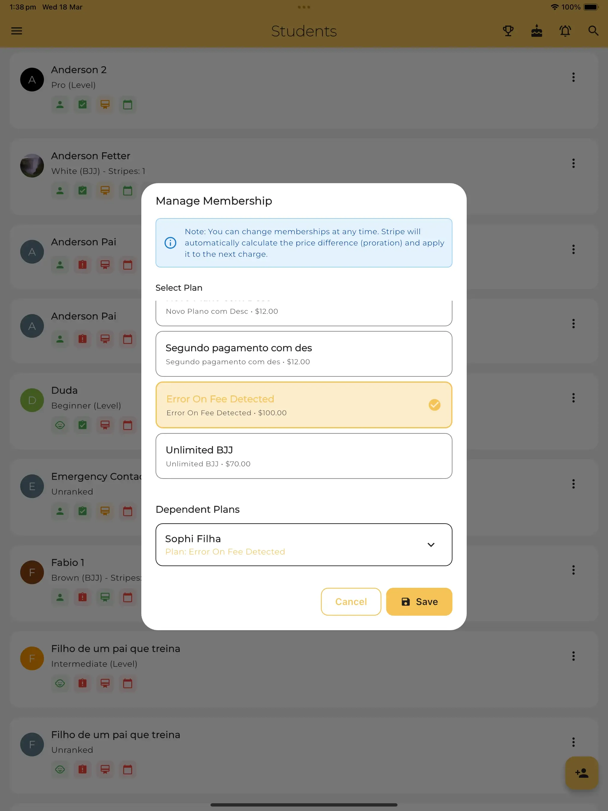Gym Admin Membership Management